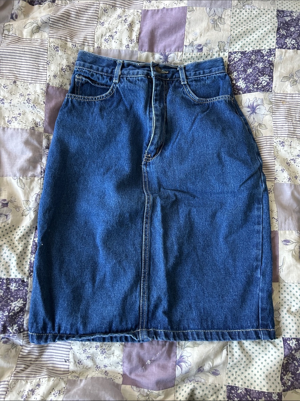 Denim pencil skirt, 7